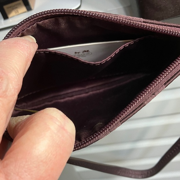 Coach Dark Plum Signature Wristlet - Picture 4 of 6